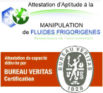 Logo attestation d'aptitude à la manipulation des fluides frigorigènes